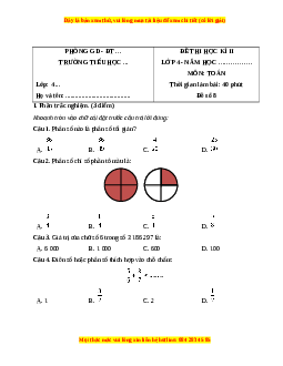 Đề thi cuối kì 2 Toán lớp 4 Chân trời sáng tạo - Đề 8