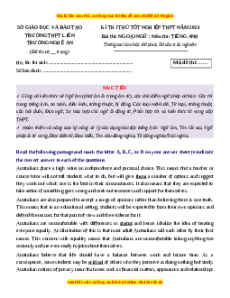 Đề thi thử tốt nghiệp Tiếng Anh Liên trường THPT Nghệ An năm 2024