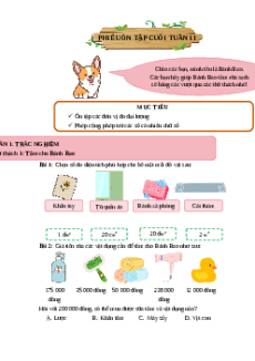 Bài tập cuối tuần Toán 4 Tuần 11 Kết nối tri thức (có lời giải)