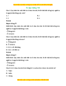 Trắc nghiệm tổng hợp Công nghệ 10 Chương 8