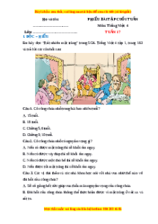 Bài tập cuối tuần Tiếng việt 4 Tuần 17 (có lời giải)