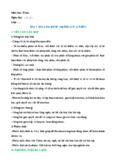Giáo án Bài 7: Em làm được những gì? Toán lớp 5 Chân trời sáng tạo