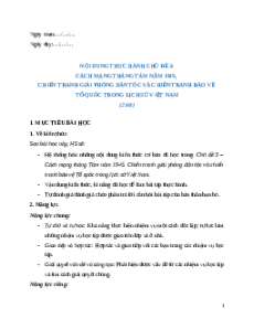 Giáo án Bài Thực hành Chủ đề 3 Lịch sử 12 Cánh diều