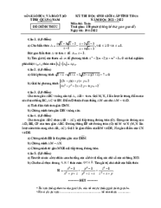 Đề HSG Toán 9 cấp tỉnh - Quảng Nam năm 2022-2023 có đáp án