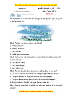 Bài tập cuối tuần Tiếng việt 4 Tuần 15 (có lời giải)