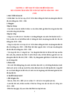 Giáo án Bài 5 Lịch sử 9 Kết nối tri thức (2024): Phong trào dân tộc dân chủ trong những năm 1918 - 1930
