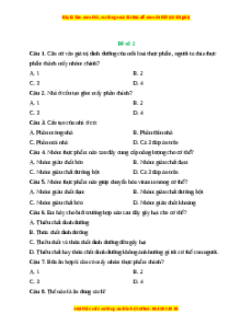 Đề thi cuối kì 1 Công nghệ 6 Chân trời sáng tạo (Đề 2)