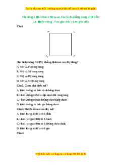 Trắc nghiệm Hình vuông - Tam giác đều - Lục giác đều Toán 6 Chân trời sáng tạo