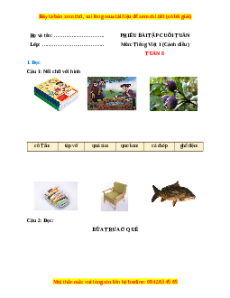Bài tập cuối tuần Tiếng việt lớp 1 Tuần 8 Cánh diều (có lời giải)