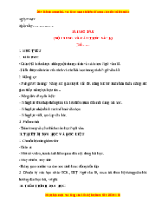 Giáo án Bài mở đầu (2024) Ngữ văn 10 Cánh diều