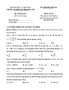 Đề thi Toán ĐGNL Đại học Sư phạm Hà Nội (các năm)