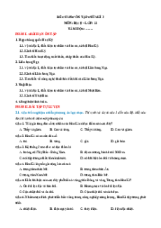 Đề cương ôn tập Giữa kì 2 Địa lí 11 Cánh diều