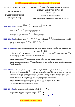 Đề thi vào 10 Toán TP Hồ Chí Minh năm 2023-2024