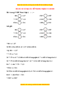 VBT Toán lớp 3 Bài 64 (Cánh diều): So sánh các số trong phạm vi 100 000