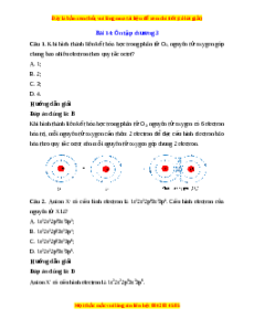 Trắc nghiệm Ôn tập chương 3 Hóa 10 Kết nối tri thức