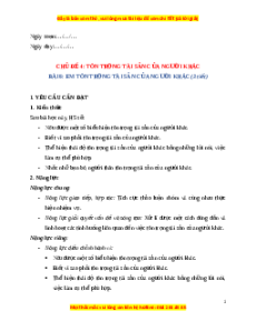 Giáo án Bài 6 Đạo đức lớp 4 Chân trời sáng tạo: Em tôn trọng tài sản của người khác