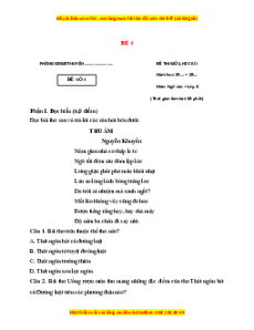Đề thi giữa kì 1 Ngữ văn 8 Kết nối tri thức (đề 4)