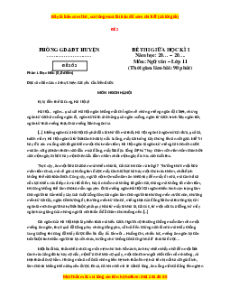 Đề thi giữa kì 1 Ngữ văn 11 Chân trời sáng tạo (đề 2)