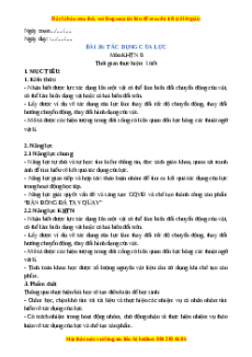 Giáo án Tác dụng của lực KHTN 6 Chân trời sáng tạo