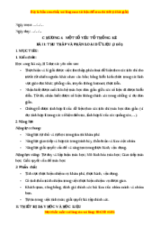 Giáo án Thu thập và phân loại dữ liệu Toán 8 Chân trời sáng tạo