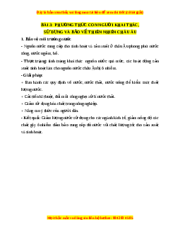 Lý thuyết Địa lý 7 Chân trời sáng tạo Bài 3: Phương thức con người khai thác, sử dụng và bảo vệ thiên nhiên châu Âu