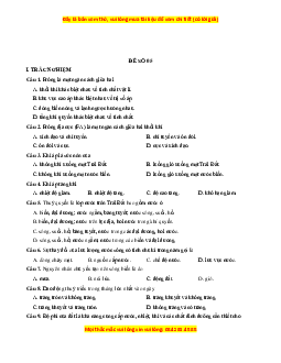 Đề thi cuối kì 1 Địa lý 10 Cánh diều (đề 5)
