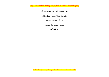 Đề thi giữa học kì 1 Toán 7 Chân trời sáng tạo có đáp án (Đề 10)