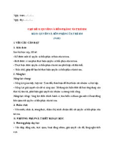 Giáo án Bài 9 Đạo đức lớp 4 Kết nối tri thức: Quyền và bổn phận của trẻ em