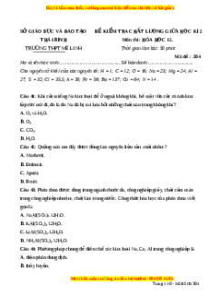 Đề thi giữa kì 2 Hóa học 12 trường THPT Mê Linh - Thái Bình năm 2023