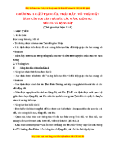 Giáo án Bài 9 Địa lí 6 Cánh diều (2024): Cấu tạo của Trái Đất. Các mảnh kiến tạo. Núi lửa và động đất