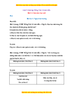 VBT Tiếng Việt 3 Bài 1 (Cánh diều): Chào năm học mới