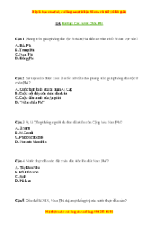 Trắc nghiệm Bài 6 Lịch sử 9: Bài tập Các nước Châu Phi