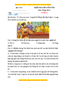 Bài tập cuối tuần Tiếng việt 5 Tuần 21 (có lời giải)