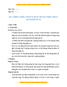 Giáo án GDQP 11 Bài 3 (Cánh diều): Phòng chống tệ nạn xã hội ở Việt Nam trong thời kì hội nhập quốc tế