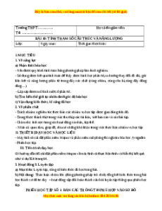 Giáo án chuyên đề Tính tham số cấu trúc và năng lượng phân của phân tử Hóa 10 Cánh diều