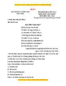 Đề thi giữa kì 1 Ngữ văn 8 Kết nối tri thức (đề 11)