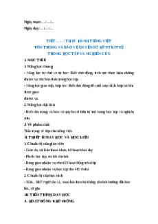 Giáo án Thực hành tiếng Việt trang 151 Ngữ Văn 12 Cánh diều