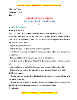 Giáo án Ôn tập số tự nhiên Toán lớp 4 Kết nối tri thức