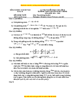 Đề thi vào 10 môn Toán tỉnh Gia Lai năm 2022