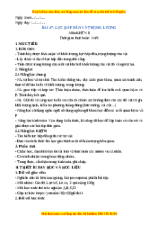 Giáo án Lực hấp dẫn và trọng lương KHTN 6 Chân trời sáng tạo