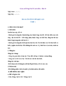 Giáo án Bài 10: Ôn tập cuối học kì 1 Tiếng Việt lớp 5 Cánh diều