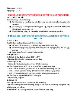 Giáo án HĐTN 10 Kết nối tri thức Chủ đề 4. Chủ động, tự tin trong học tập và giao tiếp