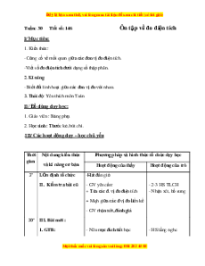 Giáo án Bài 146 Toán lớp 5: Ôn tập về đo diện tích
