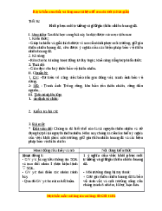 Giáo án Khôi phục môi trường và giữ gìn thiên nhiên hoang dã Sinh học 9