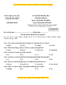 Đề thi thử Hóa Học Sở Bạc Liêu lần 2 năm 2021