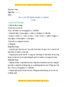 Giáo án Các số trong phạm vi 1 000 000 Toán lớp 4 Cánh diều