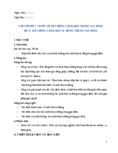 Giáo án chuyên đề Bài 1: Hệ thống cảnh báo tự động trong gia đình 12 Kết nối tri thức