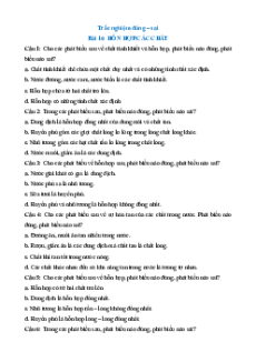 Trắc nghiệm KHTN 6 Kết nối tri thức Chương 4 (có đúng sai, trả lời ngắn)