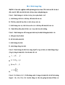 Trắc nghiệm Bài 4: Nhiệt dung riêng Vật lí 12 Đúng-Sai, Trả lời ngắn Kết nối tri thức  2025