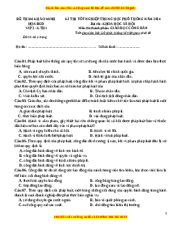 Đề Tốt nghiệp GDCD 2024 theo đề tham khảo (Đề 2)